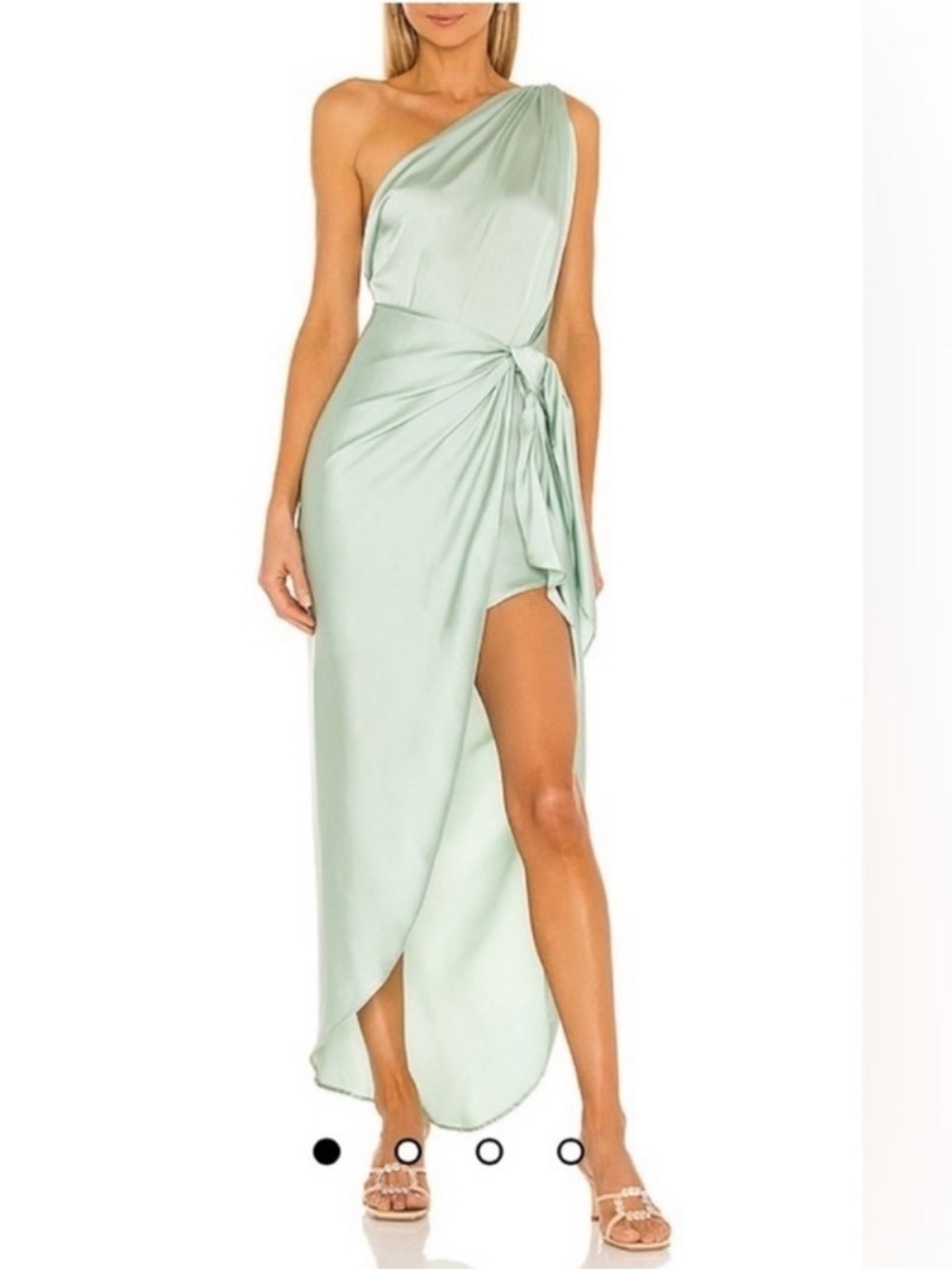 Baobab Collection One-Shoulder baby blue Draped Gown